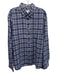 Peter Millar Size XL Blue & Orange Cotton Blend Plaid Flannel Long Sleeve Shirt Blue & Orange / XL