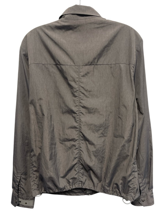 Vilebrequin Size M Gray Synthetic Solid Athletic Button up Long Sleeve Shirt Gray / M