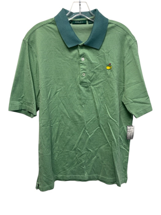 Bobby Jones Size M Green Cotton Grid Polo Men's Short Sleeve Green / M