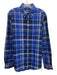 Polo Size L Blue Cotton Plaid Button Up Oxford Men's Long Sleeve Shirt Blue / L