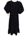 Diane Von Furstenberg Size 6 Black Cotton Eyelet Short Puff Sleeve V Neck Dress Black / 6