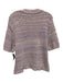 M.M. Lafleur Size XL Purple & Cream Cotton Blend Heathered Knit Pullover Sweater Purple & Cream / XL