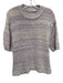 M.M. Lafleur Size XL Purple & Cream Cotton Blend Heathered Knit Pullover Sweater Purple & Cream / XL