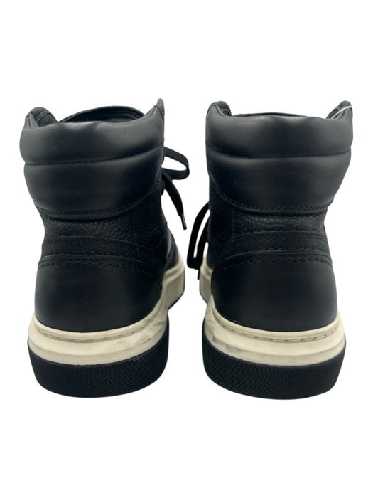 Salvatore Ferragamo Shoe Size 9 Black Leather Upper Stitch Detail Sneakers Black / 9
