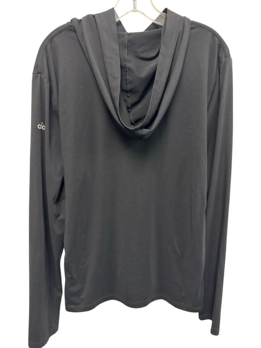 Alo Size M Black Synthetic Solid Athletic Hoodie Men's Long Sleeve Shirt Black / M