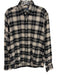Peter Millar Size M Black & White Cotton Plaid Flannel Men's Long Sleeve Shirt Black & White / M