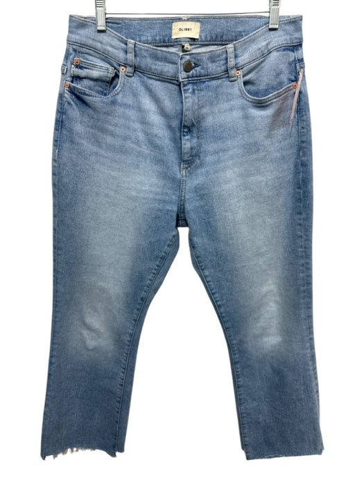 DL1961 Size 30 Light Wash Cotton Zip Fly Bootcut Frayed Hem Jeans Light Wash / 30