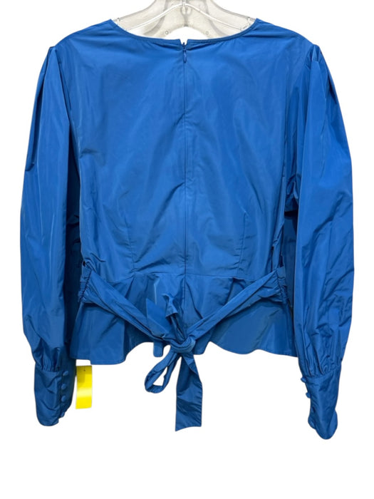 Veronica Beard Size 10 Blue Polyester Back Zip Wrap Tie Detail Top Blue / 10