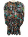 Love The Label Size M Black Multi Viscose Blend Metallic Thread Floral Dress Black Multi / M
