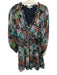 Love The Label Size M Black Multi Viscose Blend Metallic Thread Floral Dress Black Multi / M