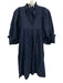 Never a Wallflower Size S Navy Cotton Puff 1/2 Sleeve V Neck Knee Length Dress Navy / S