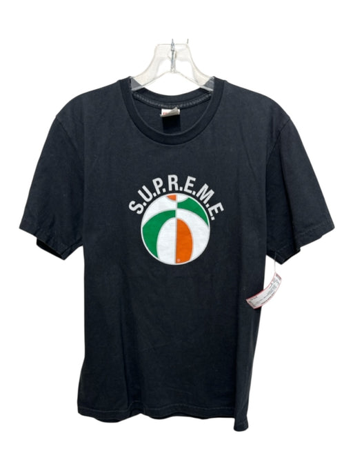 supreme Size S Black Cotton Blend logo T shirt Crew Men's Short Sleeve Black / S