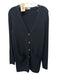 Michael Michael Kors Size L Black Viscose Blend Ribbed Knit Button Down Cardigan Black / L