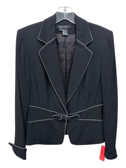 Etcetera Size 2/6 Black & White Viscose Blend Long Sleeve Bow Detail Skirt Set Black & White / 2/6