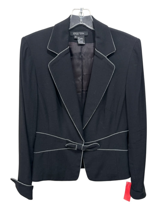 Etcetera Size 2/6 Black & White Viscose Blend Long Sleeve Bow Detail Skirt Set Black & White / 2/6