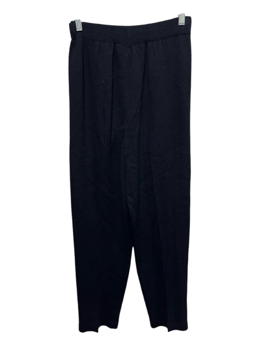 St John Collection Size 4 Black Wool Blend Pleated Elastic Waist Pockets Pants Black / 4