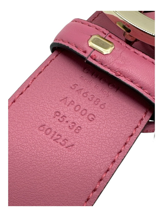 Gucci Pink & Gold Leather GG  logo Belts Pink & Gold / 95/38