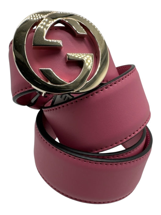 Gucci Pink & Gold Leather GG  logo Belts Pink & Gold / 95/38