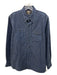 RRL Size M Blue Cotton Solid Front Pockets Button up Men's Long Sleeve Shirt Blue / M