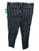Dolce & Gabbana Size 52 Black & White Cotton Blend Striped Khaki Cuffed Pants Black & White / 52