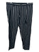 Dolce & Gabbana Size 52 Black & White Cotton Blend Striped Khaki Cuffed Pants Black & White / 52