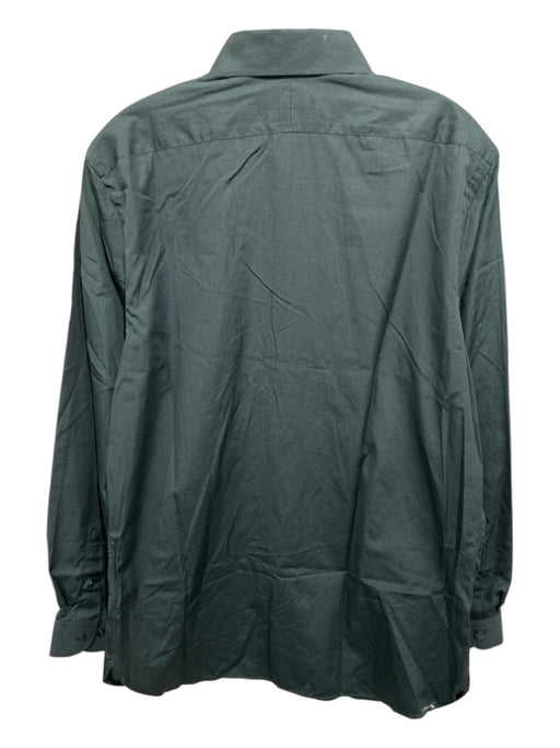Facconable NWT Size 16 Green Cotton Blend Solid Button up Long Sleeve Shirt Green / 16