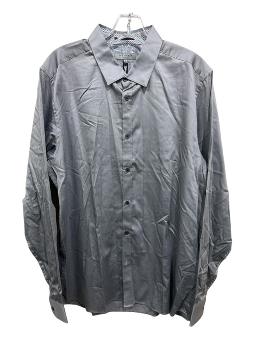 Ted Baker NWT Size 5 Gray Cotton Blend Solid Button Up Men's Long Sleeve Shirt Gray / 5