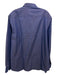 Armani Size L Blue Cotton Solid Spread Collar Button up Men's Long Sleeve Shirt Blue / L