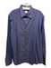 Armani Size L Blue Cotton Solid Spread Collar Button up Men's Long Sleeve Shirt Blue / L