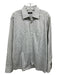 Boss Size 17.5 White & Gray Cotton Stripe Button up Men's Long Sleeve Shirt White & Gray / 17.5