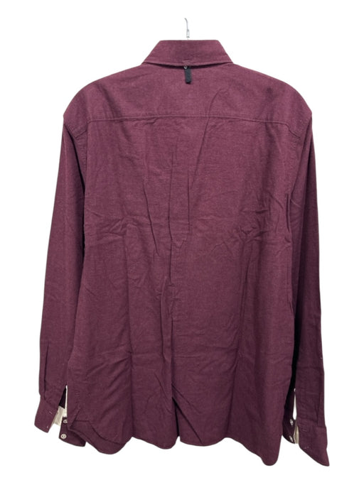 Rag & Bone Size L Red Cotton Blend Front Pocket Men's Long Sleeve Shirt Red / L
