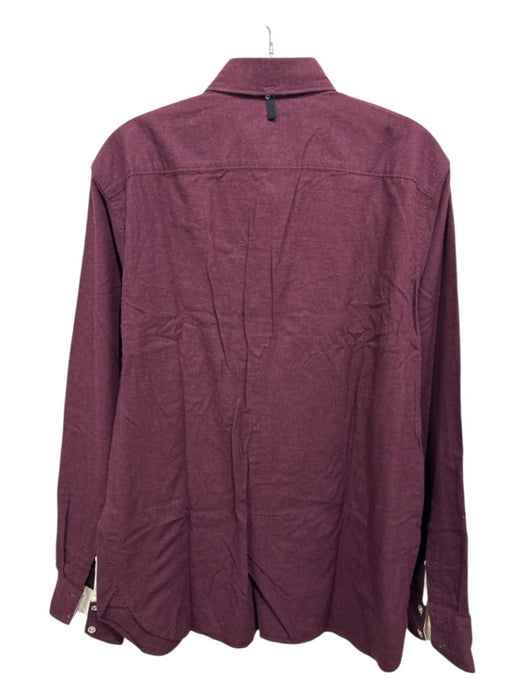 Rag & Bone Size L Red Cotton Blend Front Pocket Men's Long Sleeve Shirt Red / L