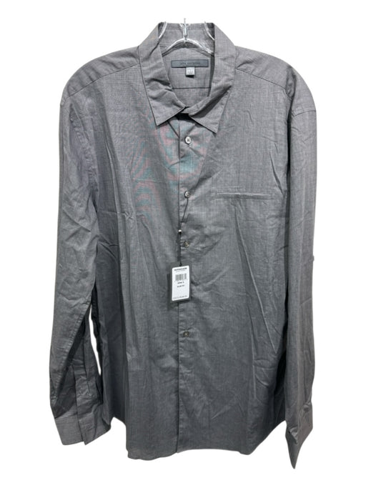 John Varvatos NWT Size L Gray Cotton Solid Button up Men's Long Sleeve Shirt Gray / L