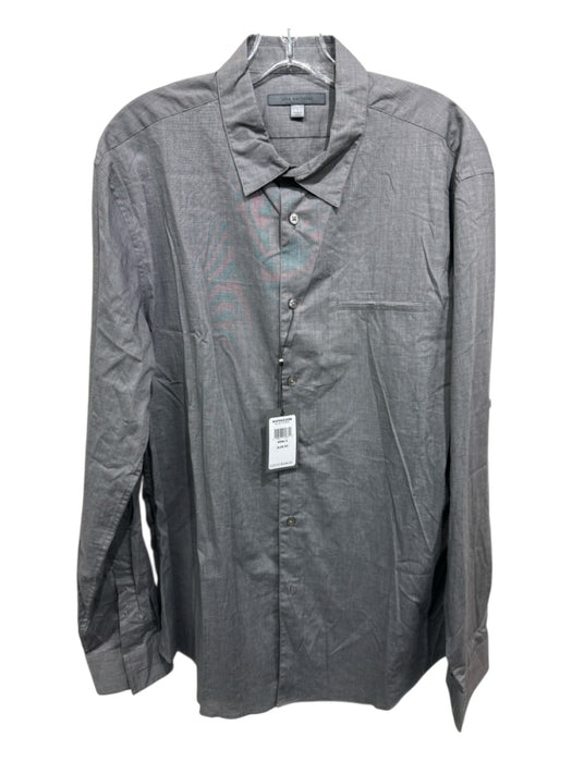 John Varvatos NWT Size L Gray Cotton Solid Button up Men's Long Sleeve Shirt Gray / L