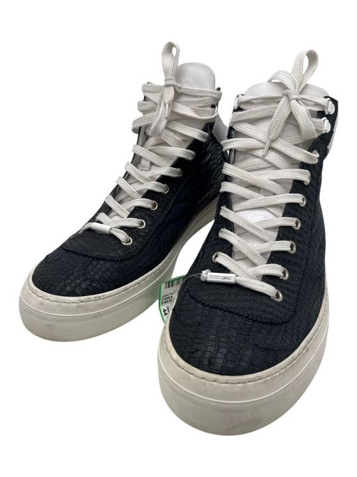 Jimmy Choo Shoe Size 44 Navy Leather Embossed Sneaker Men's Shoes Navy / 44