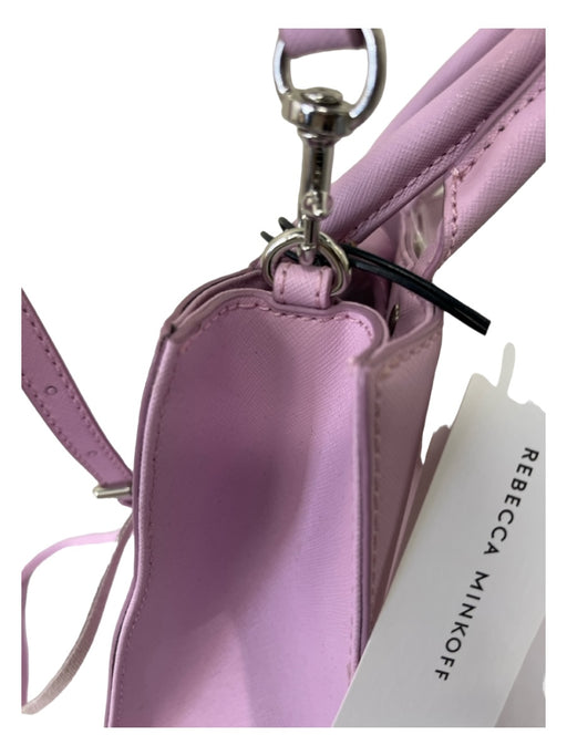 Rebecca Minkoff Lilac Leather Silver Tone Metal Top Handle Magnetic Close Bag Lilac / S