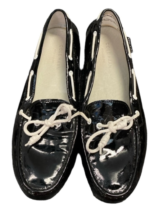 Cole Haan Shoe Size 9 Black & White Patent Leather Slip On Bow Detail Shoes Black & White / 9