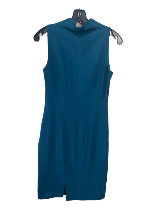 danes Size 8 Teal Wool Crepe Sleeveless Side Zip Dress Set Teal / 8