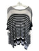 Alembika Size S Gray & Black Viscose Striped Drop Shoulder Short Sleeve Top Gray & Black / S