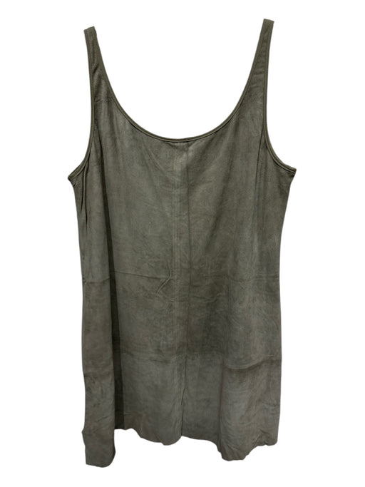 Lafayette 148 Size Medium Sage green Leather Sleeveless Tank Lined Top Sage green / Medium