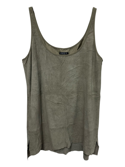 Lafayette 148 Size Medium Sage green Leather Sleeveless Tank Lined Top Sage green / Medium