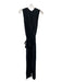 Diane Von Furstenberg Size 4 Black Viscose Tank Deep V neck Waist tie Jumpsuit Black / 4