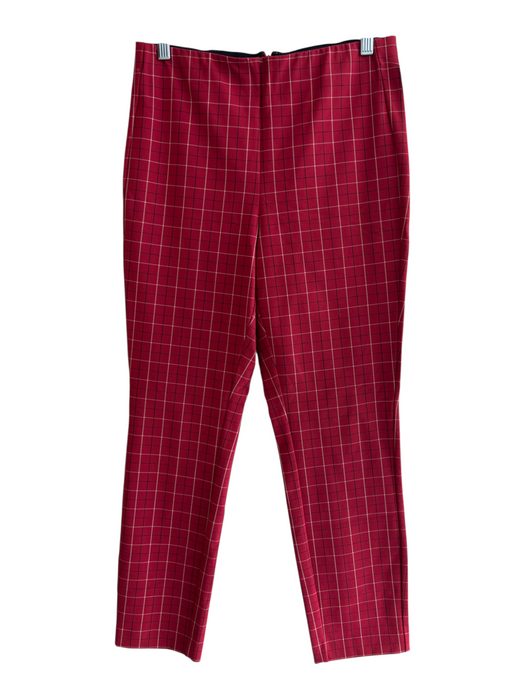 Rag & Bone Size 8 Red Polyamide Blend Hook & Eye Back Zip Plaid Pants Red / 8