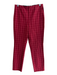 Rag & Bone Size 8 Red Polyamide Blend Hook & Eye Back Zip Plaid Pants Red / 8