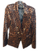 Attentif Size 36 Leopard Print Polyester Blend Velvet 3 button Pockets Jacket Leopard Print / 36