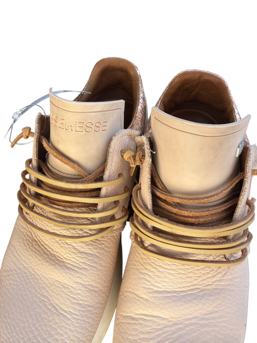 Esseutesse Shoe Size 38 Blush pink & rose gold Leather Laces Fringe Sneakers Blush pink & rose gold / 38