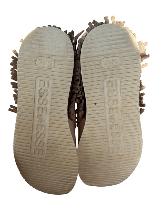 Esseutesse Shoe Size 38 Blush pink & rose gold Leather Laces Fringe Sneakers Blush pink & rose gold / 38
