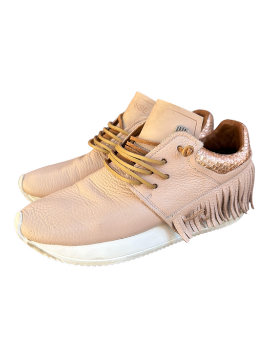 Esseutesse Shoe Size 38 Blush pink & rose gold Leather Laces Fringe Sneakers Blush pink & rose gold / 38