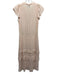 Paige Size S Light Pink Rayon Cap Sleeve 1/4 Button Elastic Waist Dress Light Pink / S