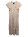 Paige Size S Light Pink Rayon Cap Sleeve 1/4 Button Elastic Waist Dress Light Pink / S